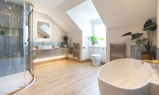 A spacious bathroom renovation in Balbeggie